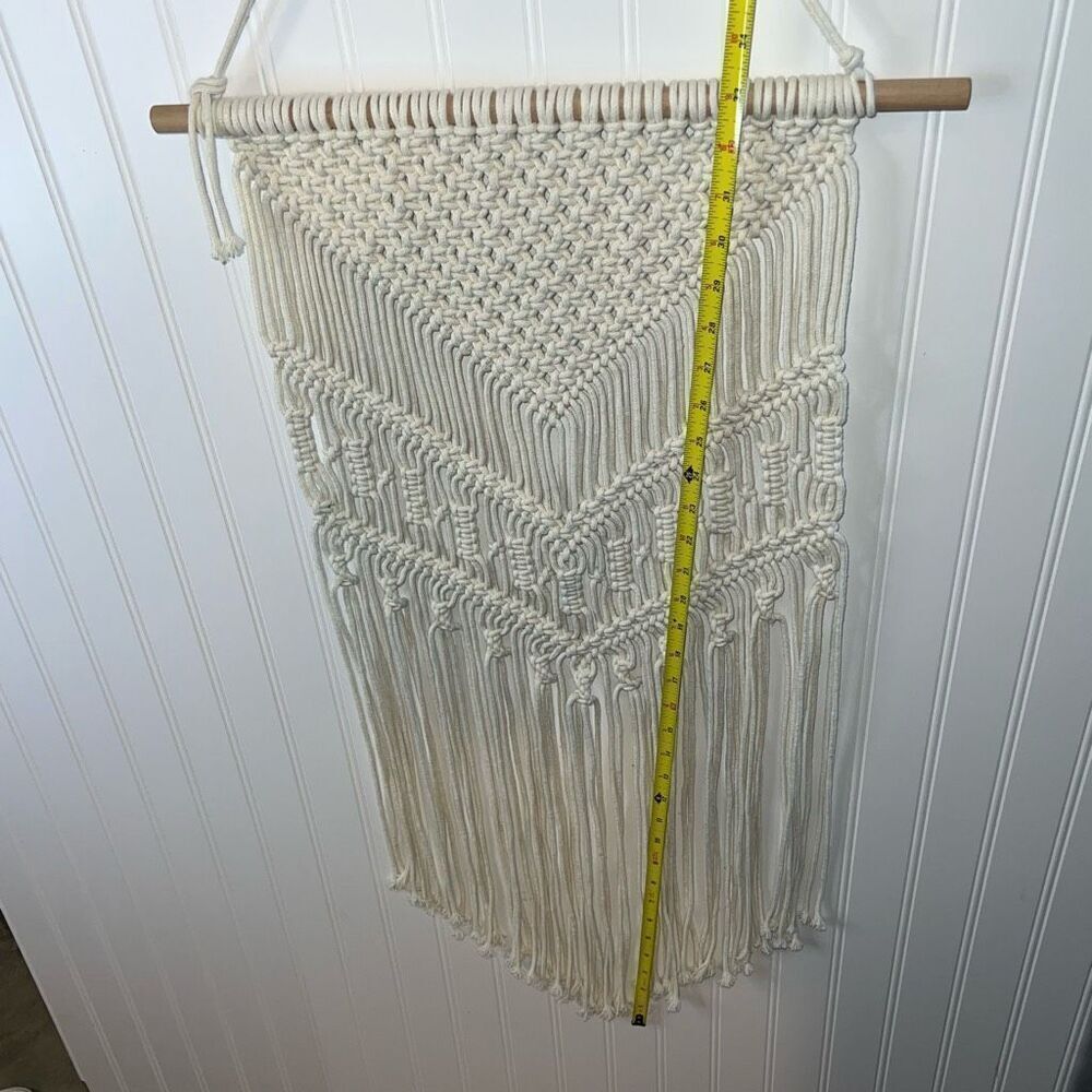 Boho Macrame Wall Hanging Tassel Tapestry for Living Room Decor Handmade Woven - Picture 3 of 7